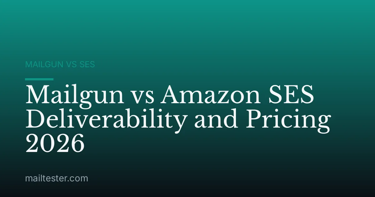 Mailgun vs Amazon SES Deliverability and Pricing 2026