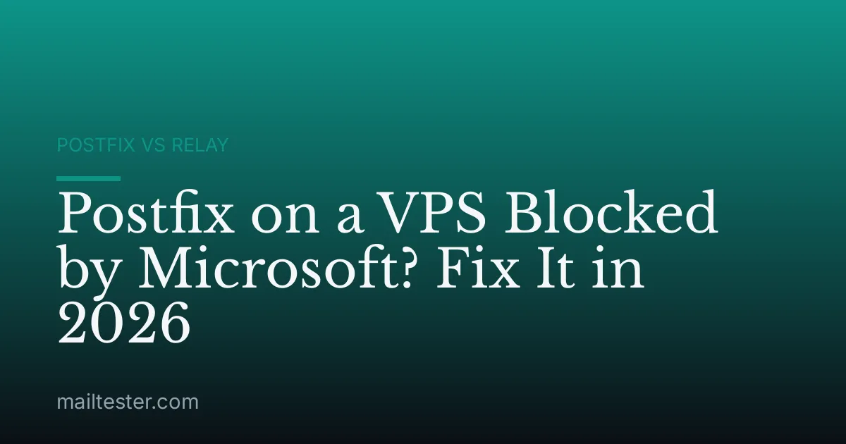 Postfix on a VPS Blocked by Microsoft? Fix It in 2026