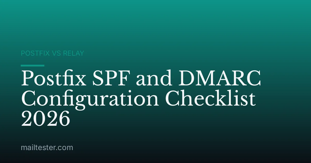 Postfix SPF and DMARC Configuration Checklist 2026