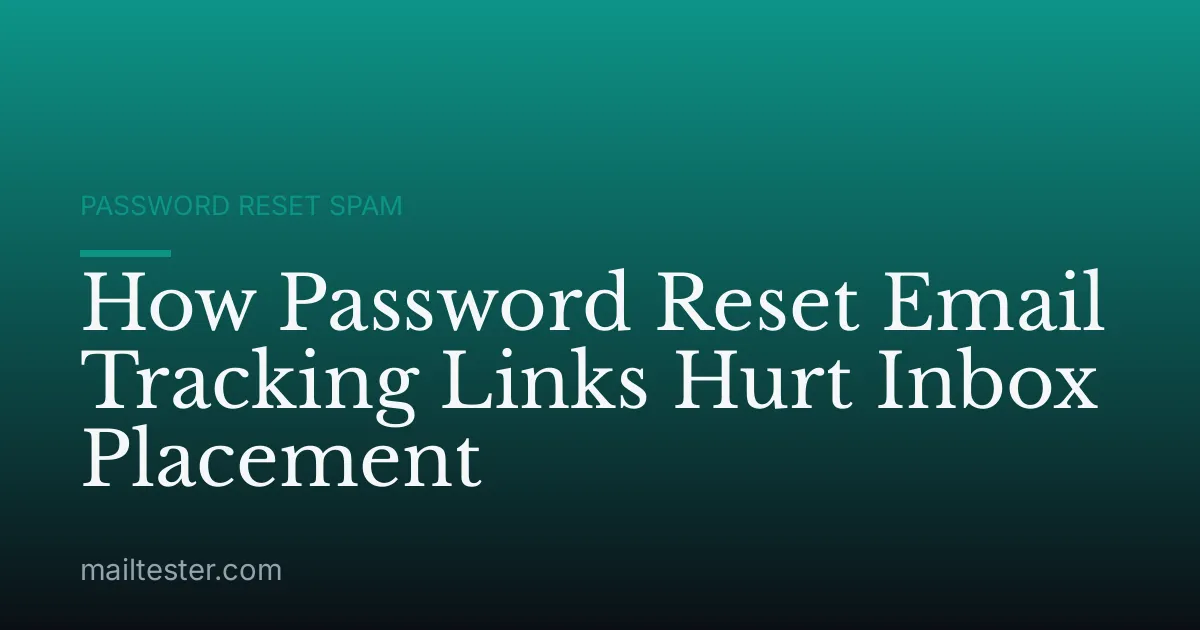 How Password Reset Email Tracking Links Hurt Inbox Placement