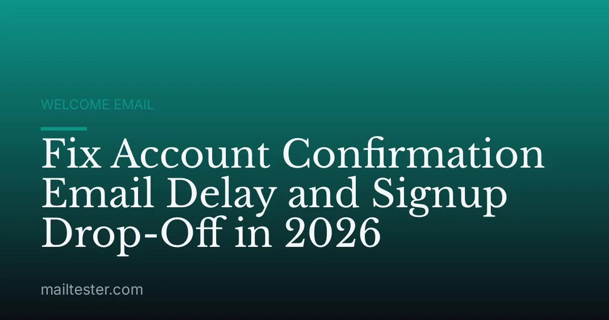 Fix Account Confirmation Email Delay and Signup Drop-Off in 2026