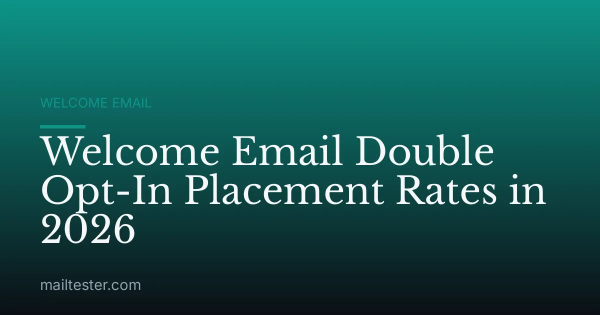 Welcome Email Double Opt-In Placement Rates in 2026