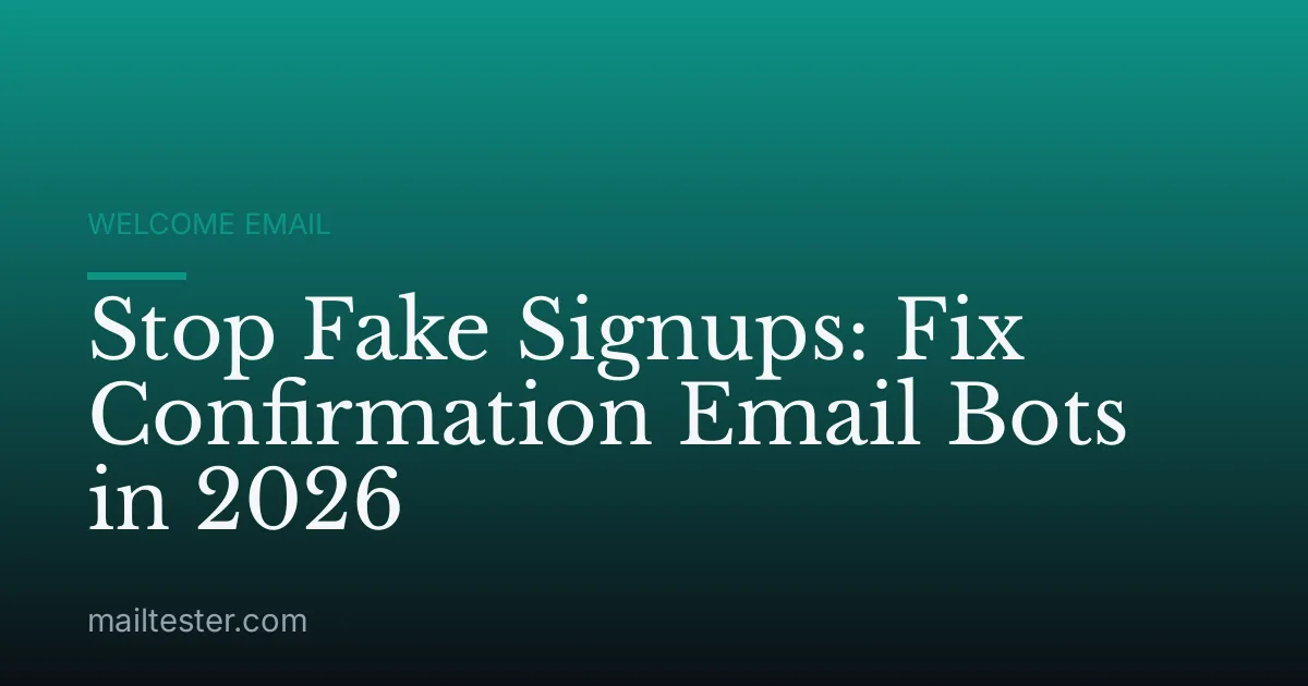 Stop Fake Signups: Fix Confirmation Email Bots in 2026
