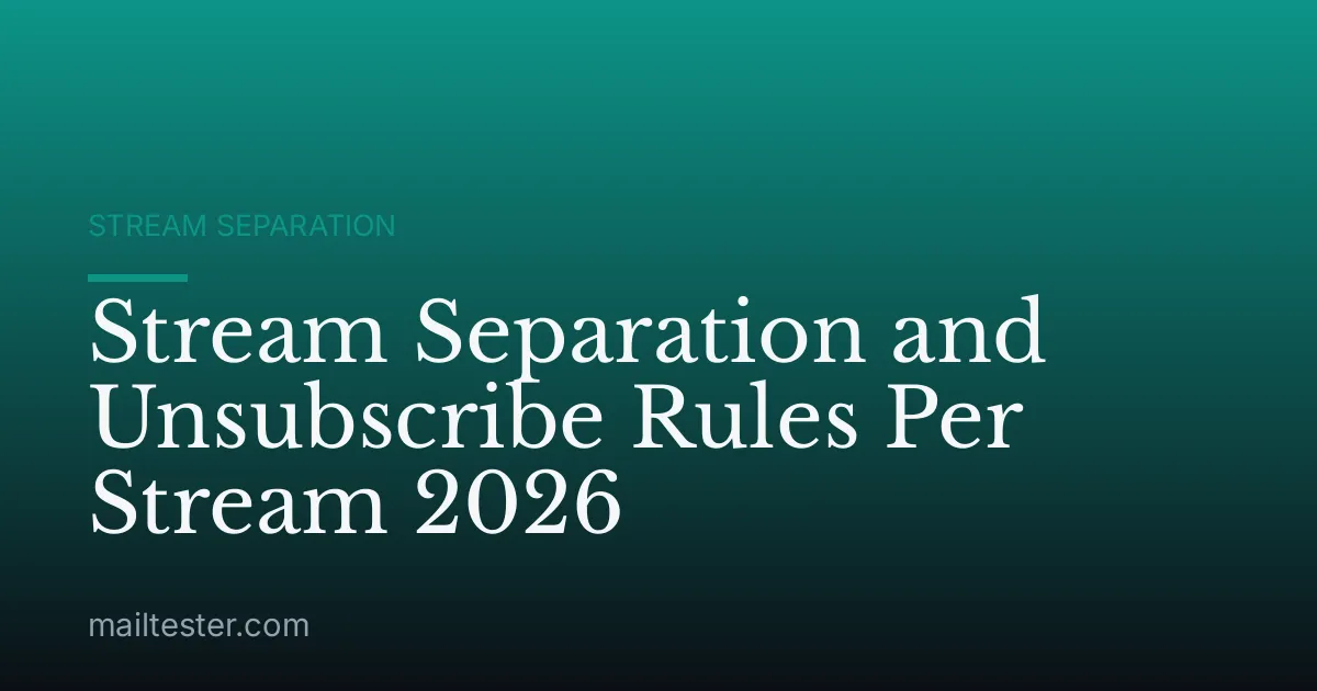 Stream Separation and Unsubscribe Rules Per Stream 2026