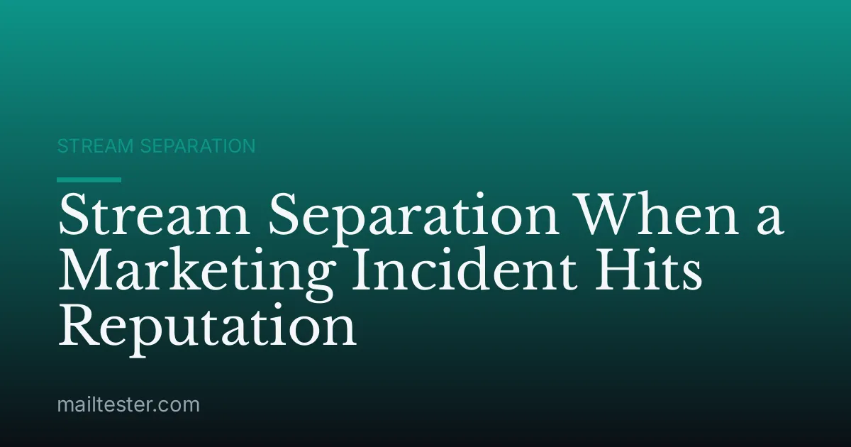 Stream Separation When a Marketing Incident Hits Reputation
