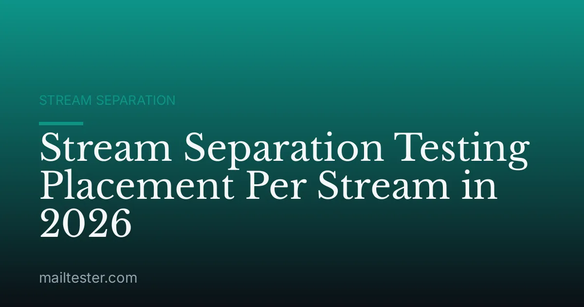 Stream Separation Testing Placement Per Stream in 2026