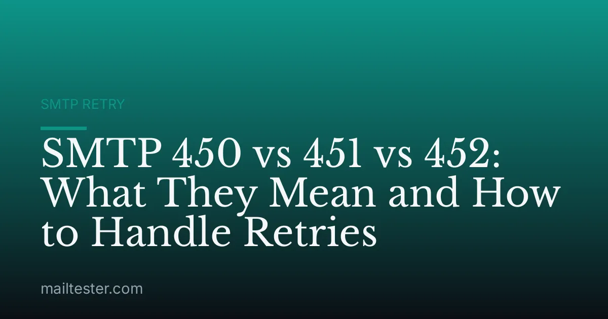 SMTP 450 vs 451 vs 452: What They Mean and How to Handle Retries