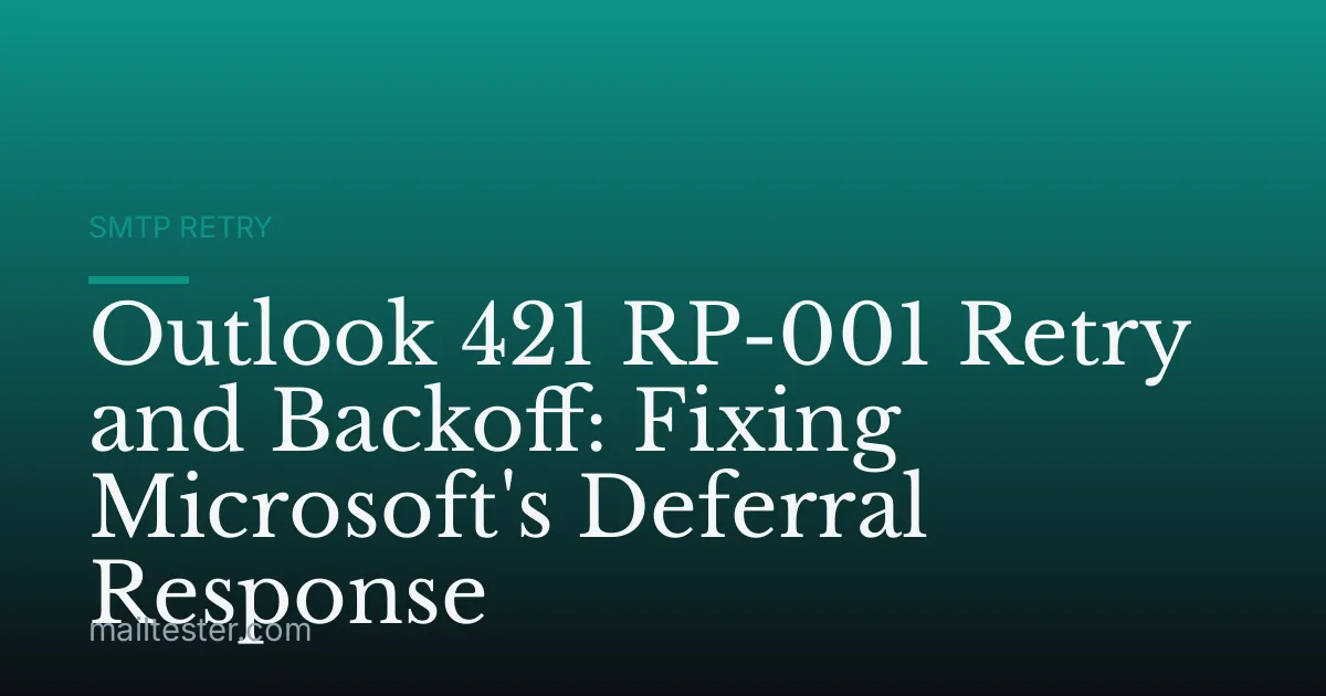 Outlook 421 RP-001 Retry and Backoff: Fixing Microsoft's Deferral Response