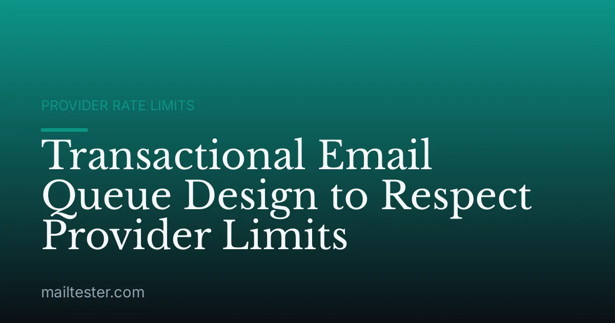Transactional Email Queue Design to Respect Provider Limits