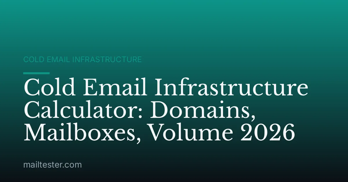 Cold Email Infrastructure Calculator: Domains, Mailboxes, Volume 2026
