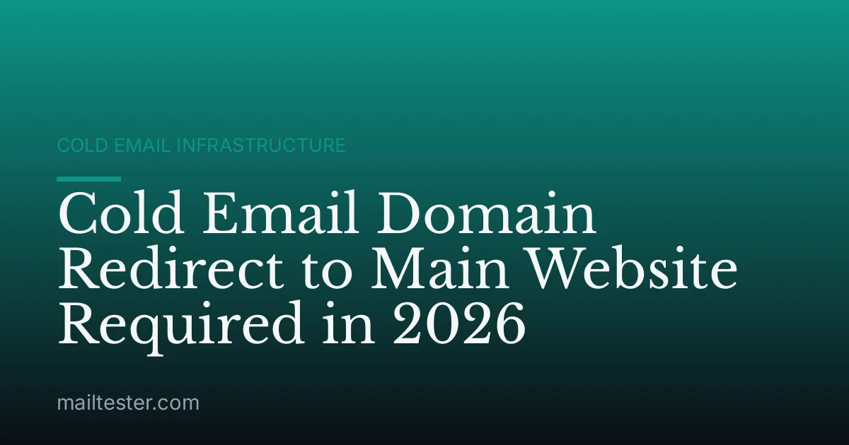 Cold Email Domain Redirect to Main Website Required in 2026