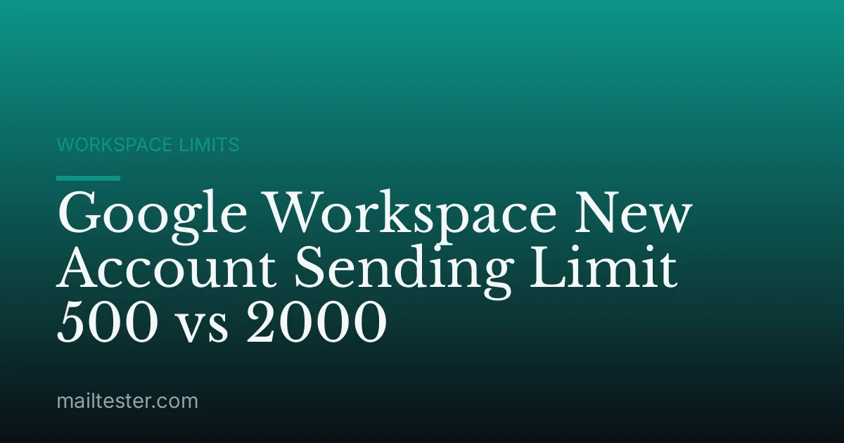 Google Workspace New Account Sending Limit 500 vs 2000