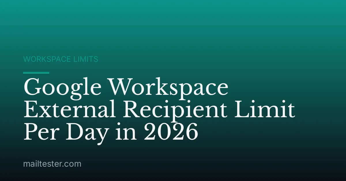 Google Workspace External Recipient Limit Per Day in 2026