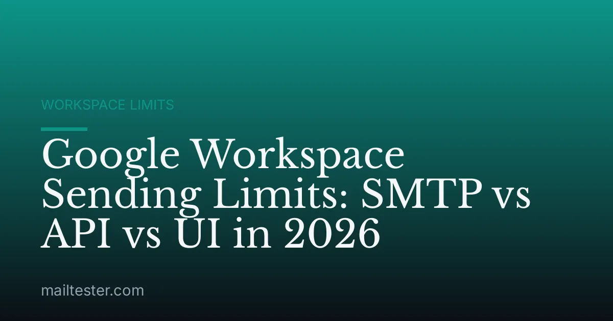 Google Workspace Sending Limits: SMTP vs API vs UI in 2026