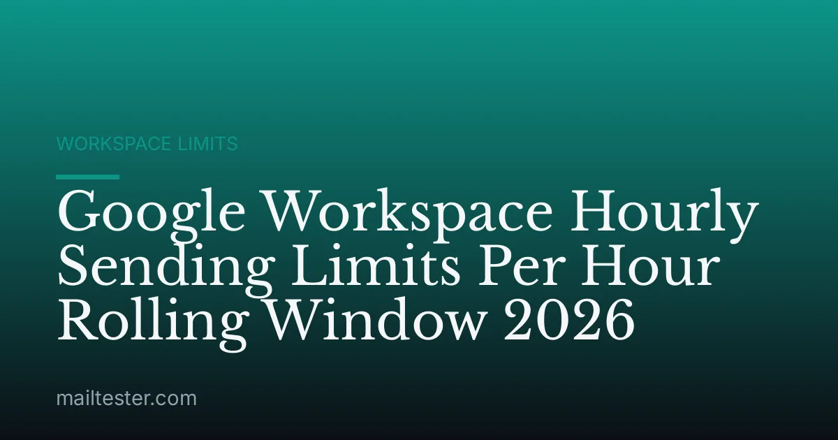 Google Workspace Hourly Sending Limits Per Hour Rolling Window 2026