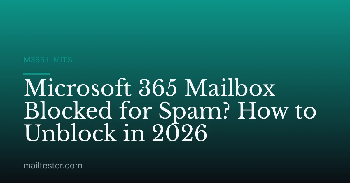 Microsoft 365 Mailbox Blocked for Spam? How to Unblock in 2026