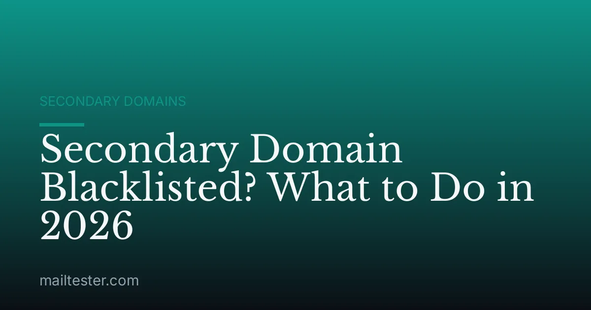 Secondary Domain Blacklisted? What to Do in 2026