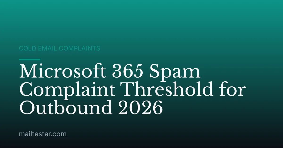 Microsoft 365 Spam Complaint Threshold for Outbound 2026
