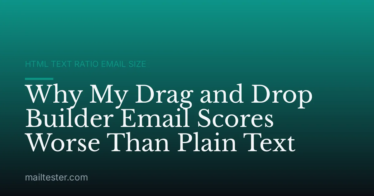 Why My Drag and Drop Builder Email Scores Worse Than Plain Text