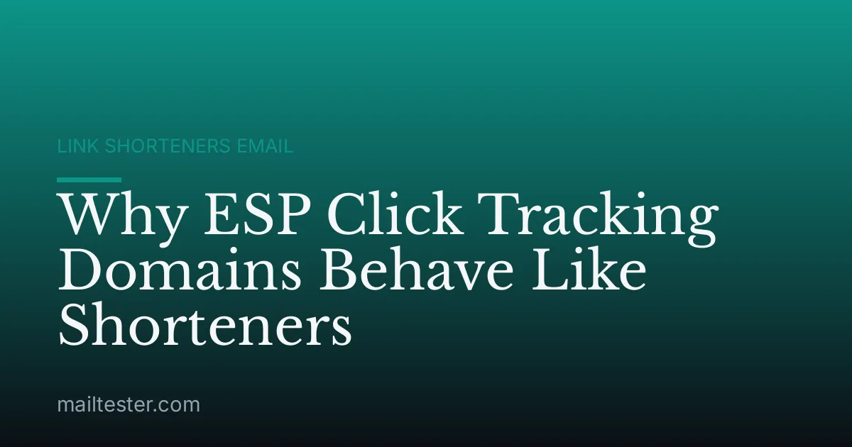 Why ESP Click Tracking Domains Behave Like Shorteners