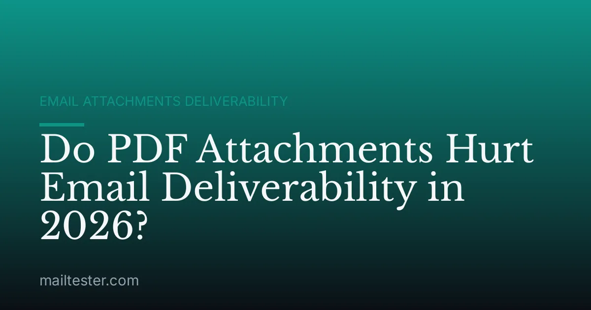 Do PDF Attachments Hurt Email Deliverability in 2026?