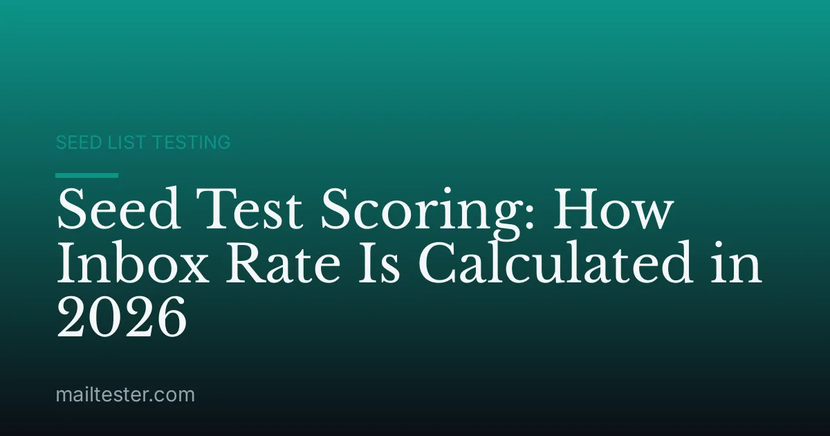 Seed Test Scoring: How Inbox Rate Is Calculated in 2026