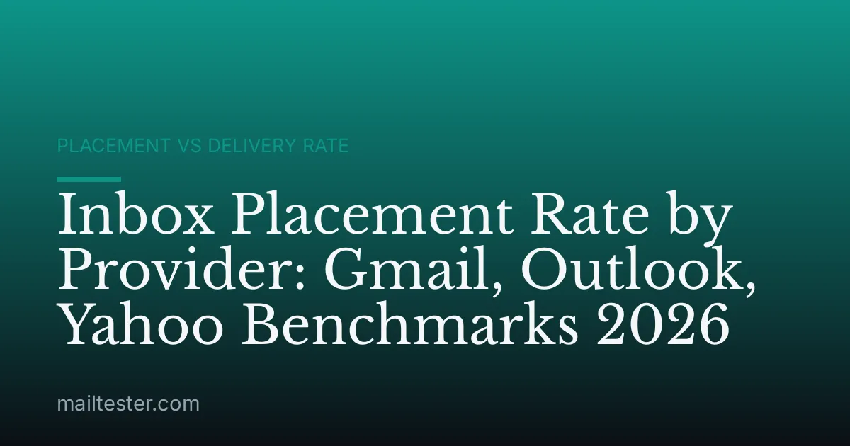 Inbox Placement Rate by Provider: Gmail, Outlook, Yahoo Benchmarks 2026