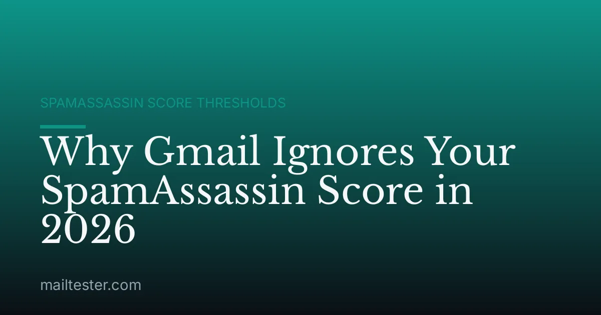 Why Gmail Ignores Your SpamAssassin Score in 2026