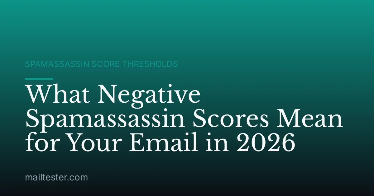 What Negative Spamassassin Scores Mean for Your Email in 2026