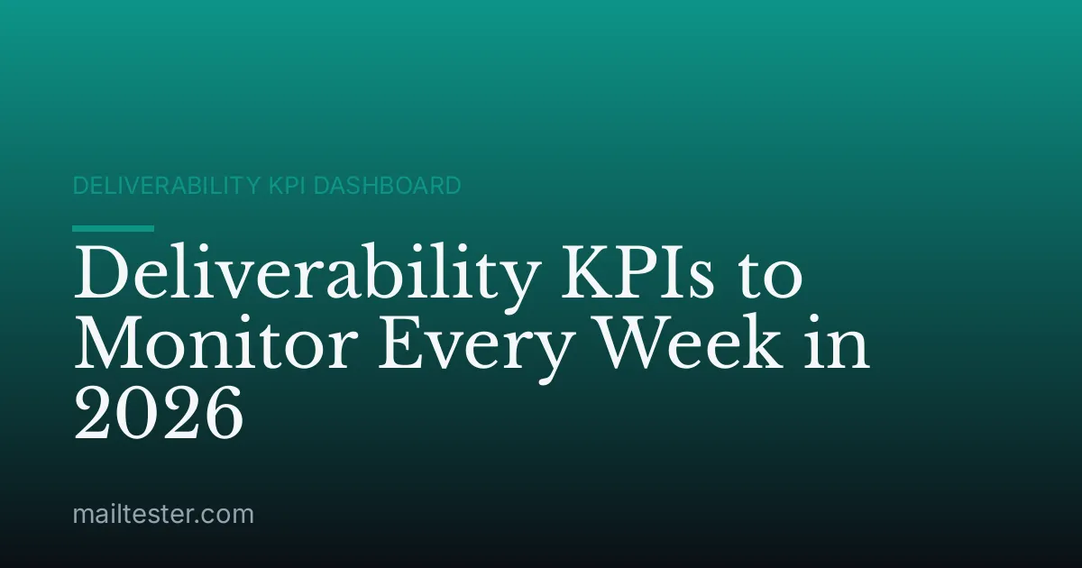 Deliverability KPIs to Monitor Every Week in 2026