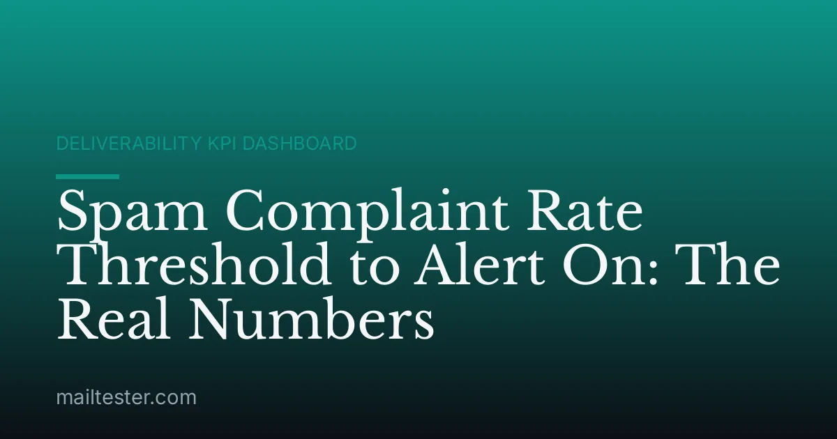 Spam Complaint Rate Threshold to Alert On: The Real Numbers