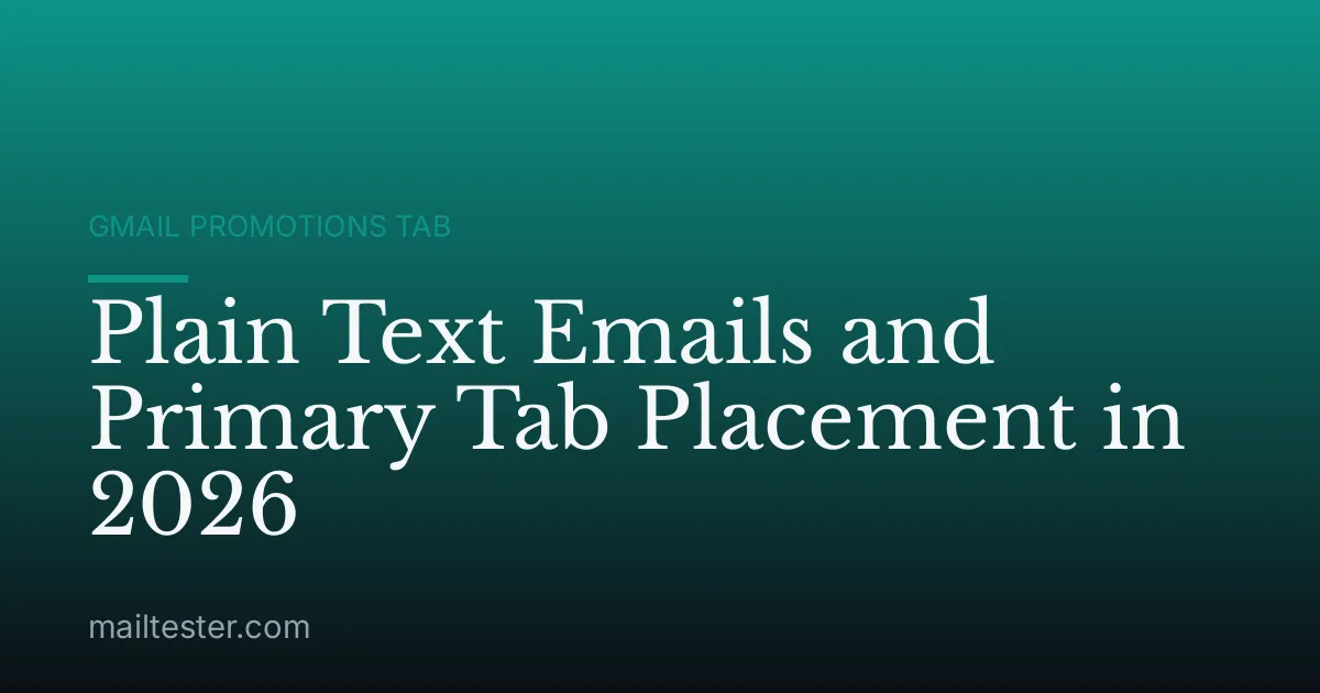 Plain Text Emails and Primary Tab Placement in 2026