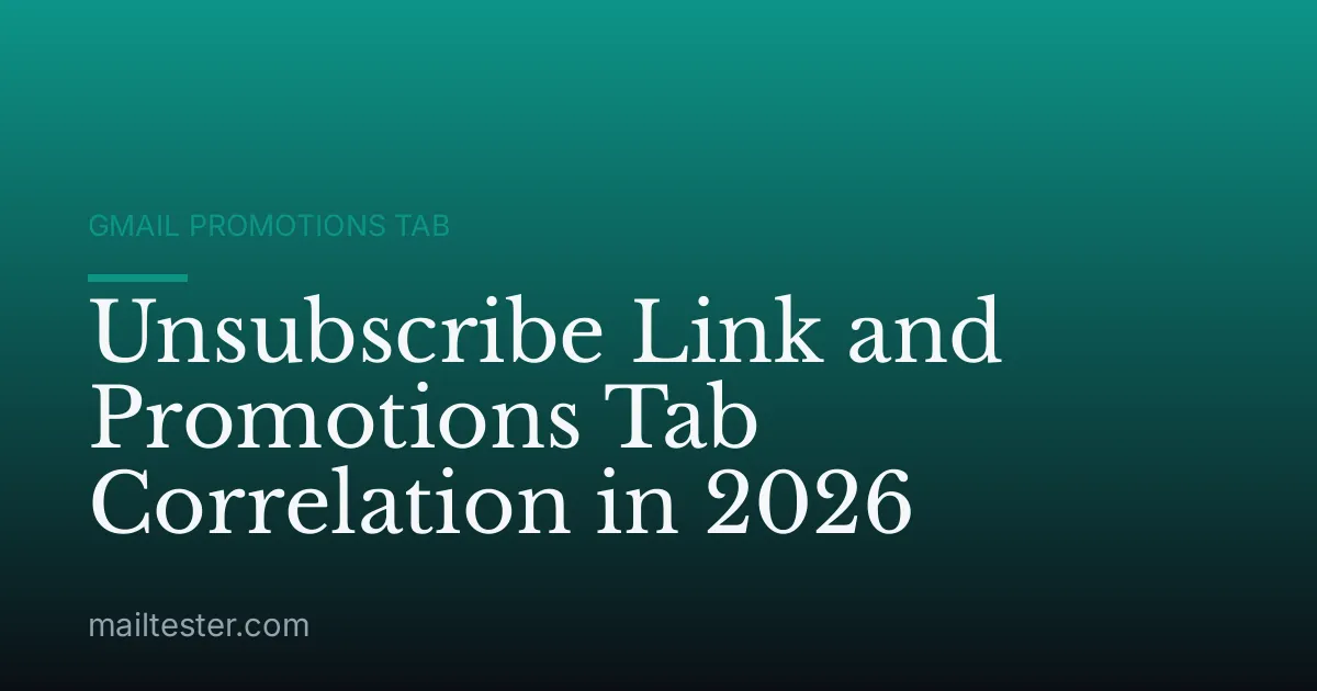 Unsubscribe Link and Promotions Tab Correlation in 2026