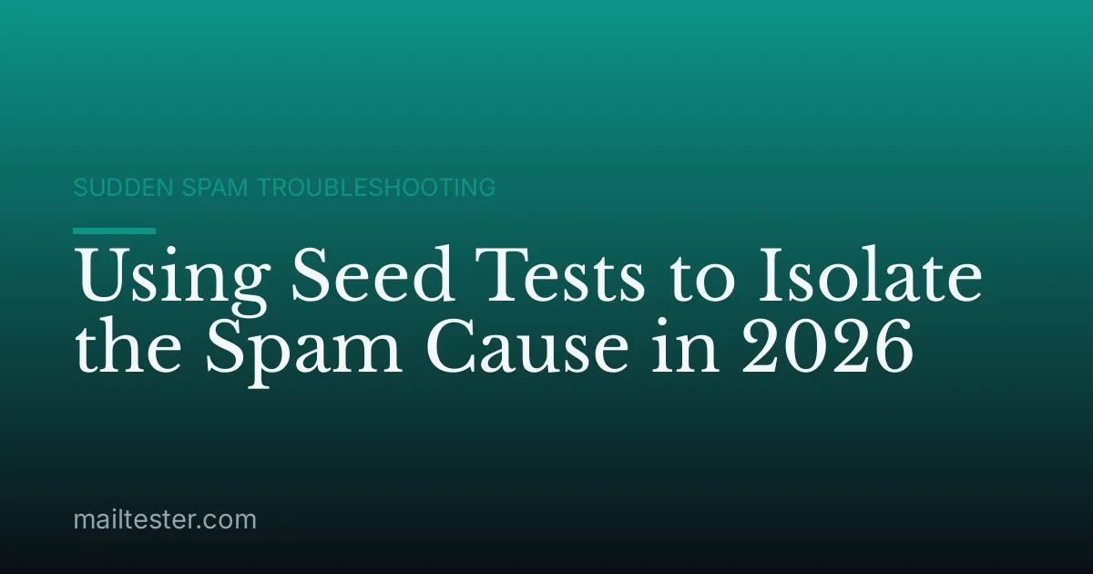 Using Seed Tests to Isolate the Spam Cause in 2026