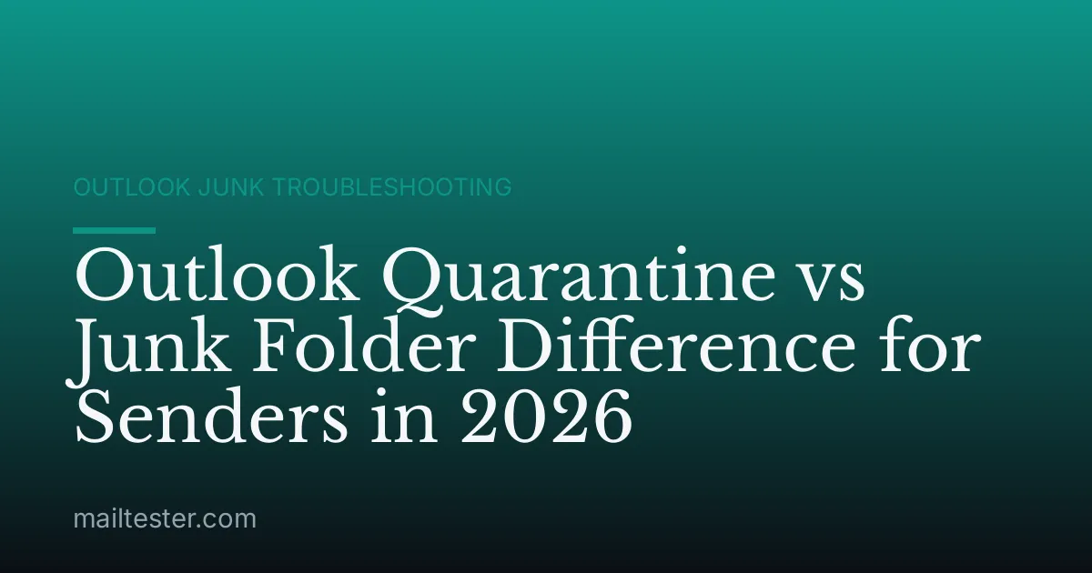 Outlook Quarantine vs Junk Folder Difference for Senders in 2026