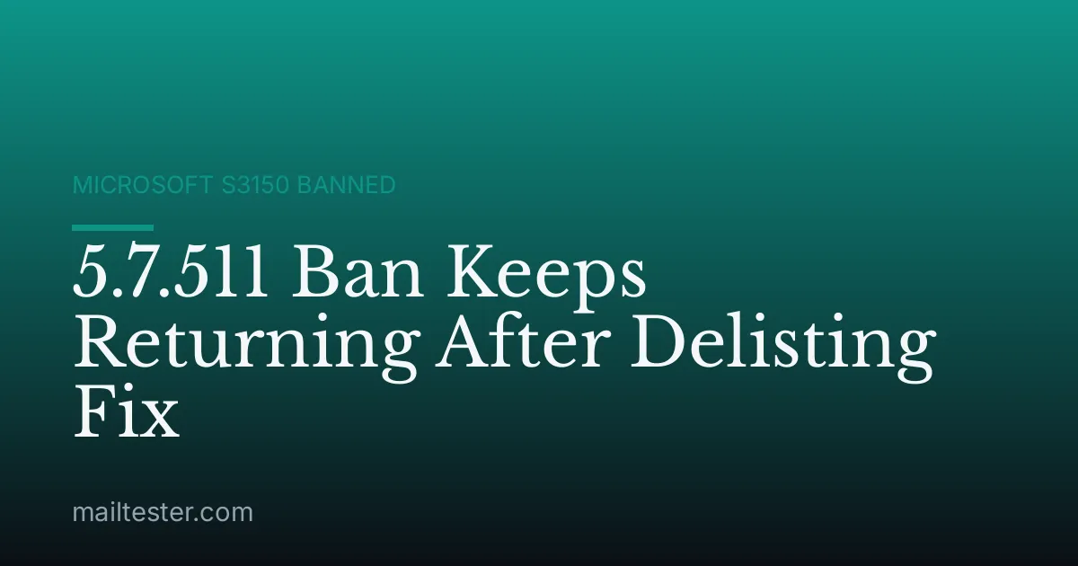 5.7.511 Ban Keeps Returning After Delisting Fix