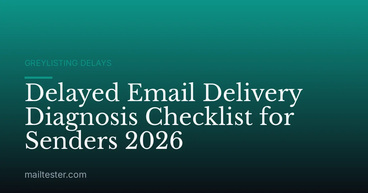 Delayed Email Delivery Diagnosis Checklist for Senders 2026