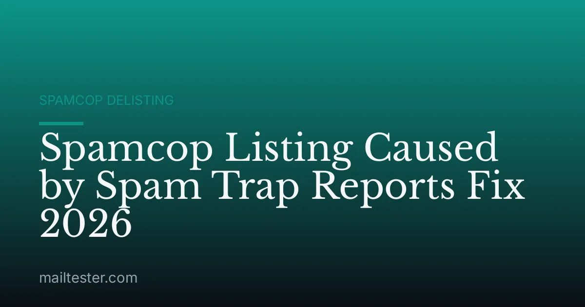 Spamcop Listing Caused by Spam Trap Reports Fix 2026