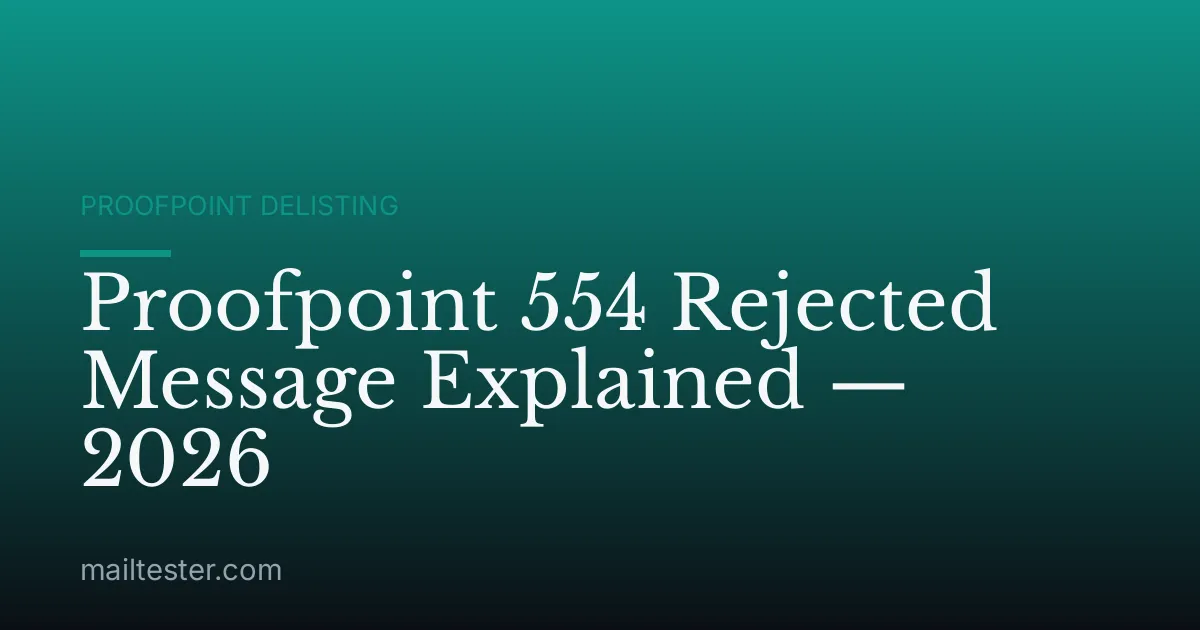 Proofpoint 554 Rejected Message Explained — 2026