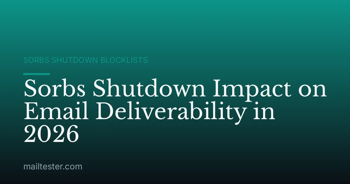 Sorbs Shutdown Impact on Email Deliverability in 2026