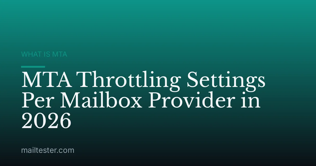 MTA Throttling Settings Per Mailbox Provider in 2026