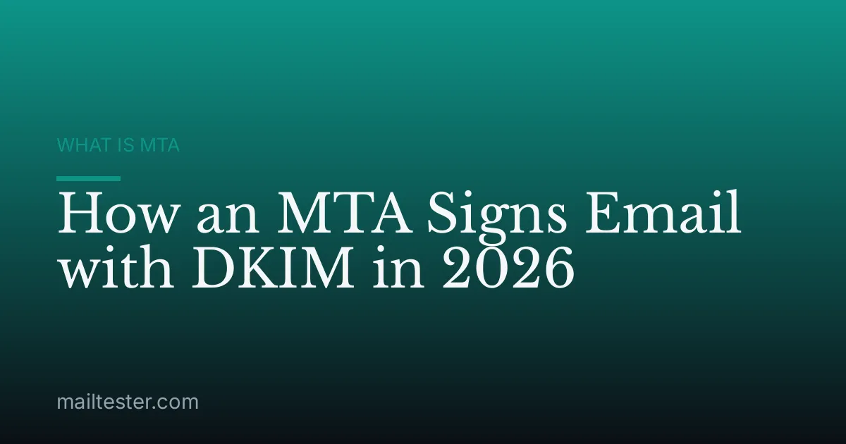 How an MTA Signs Email with DKIM in 2026