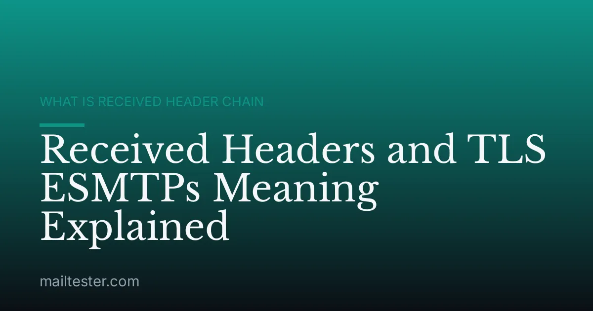 Received Headers and TLS ESMTPs Meaning Explained