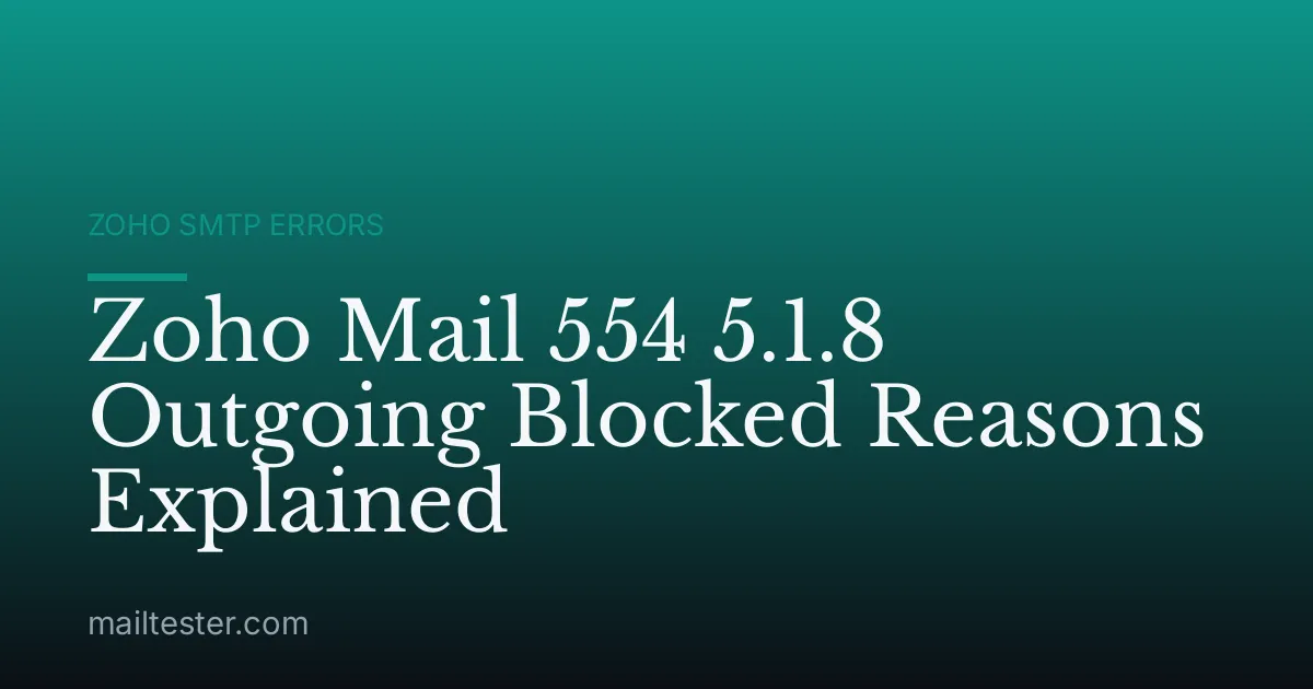 Zoho Mail 554 5.1.8 Outgoing Blocked Reasons Explained