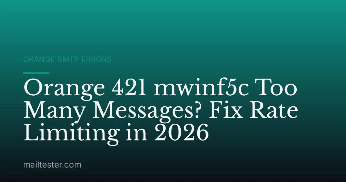 Orange 421 mwinf5c Too Many Messages? Fix Rate Limiting in 2026