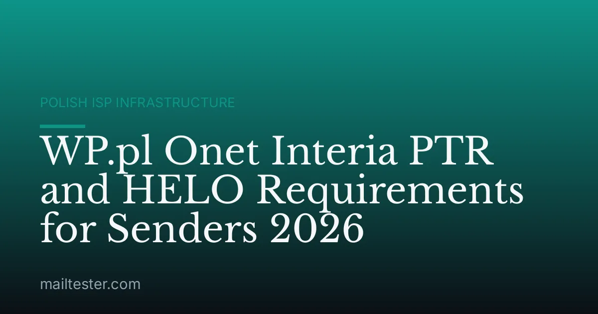 WP.pl Onet Interia PTR and HELO Requirements for Senders 2026