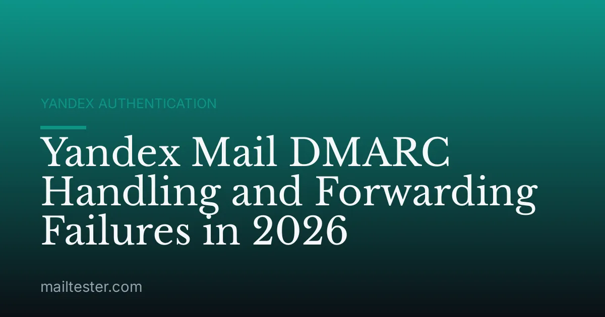 Yandex Mail DMARC Handling and Forwarding Failures in 2026