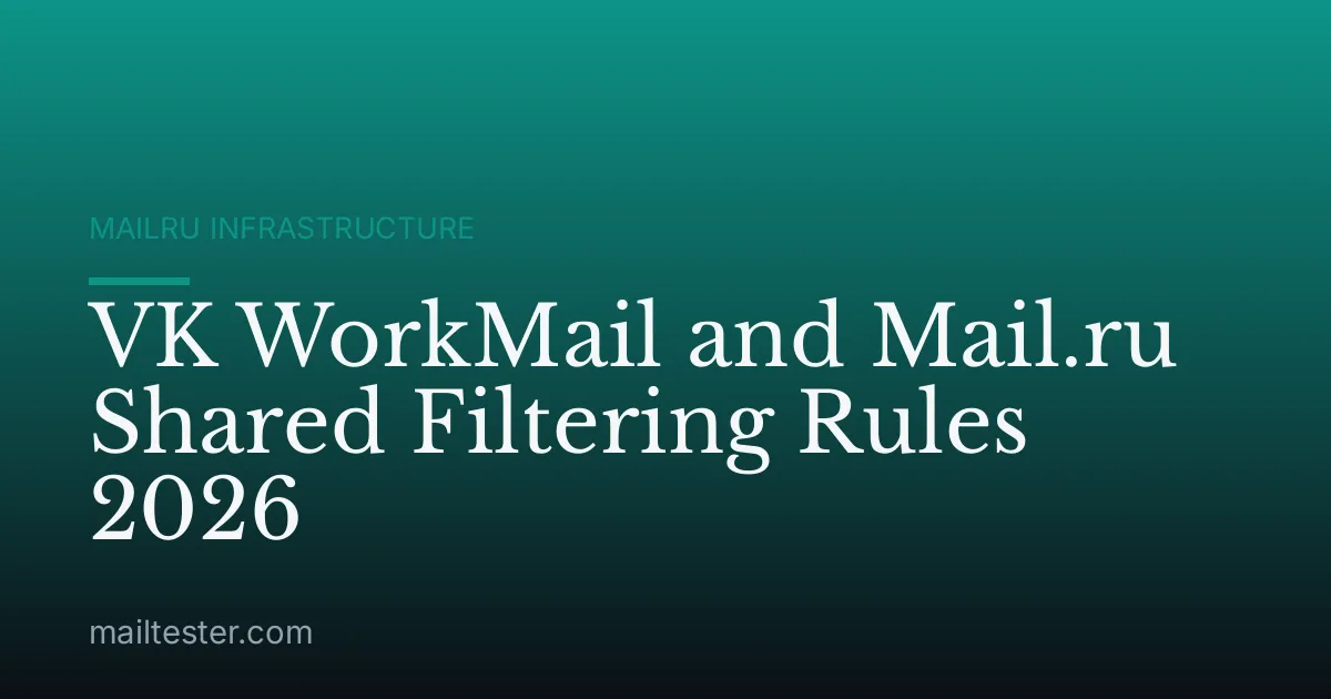 VK WorkMail and Mail.ru Shared Filtering Rules 2026