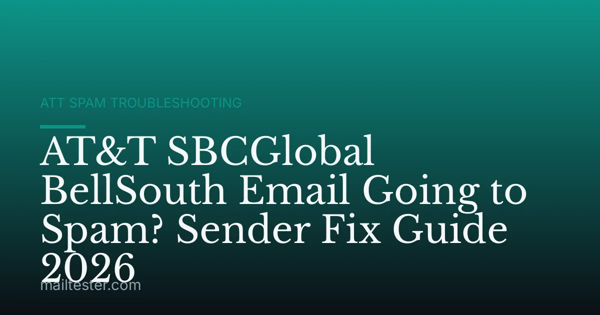 AT&T SBCGlobal BellSouth Email Going to Spam? Sender Fix Guide 2026