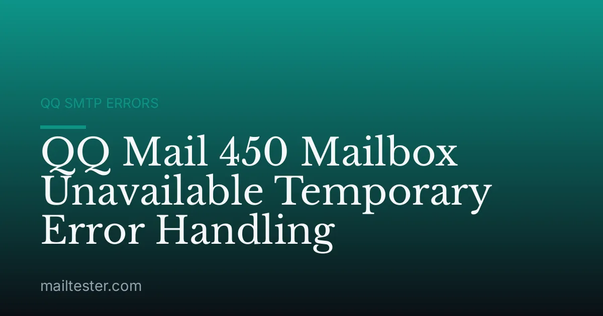 QQ Mail 450 Mailbox Unavailable Temporary Error Handling